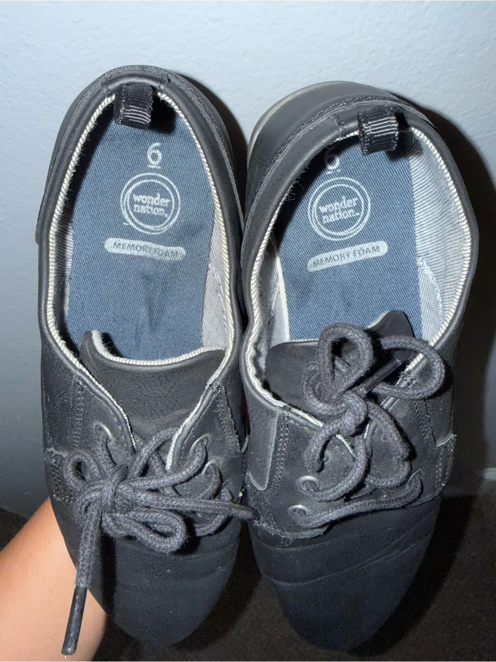 Kids Black Lace-Up Casual Shoes